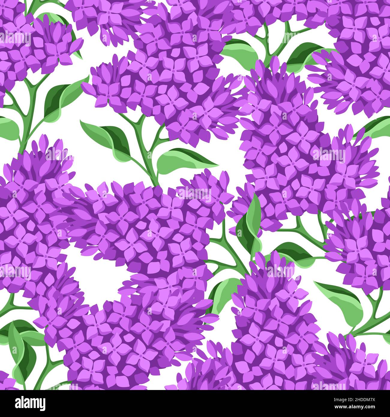 Seamless pattern with lilac flowers. Beautiful decorative spring plants ...