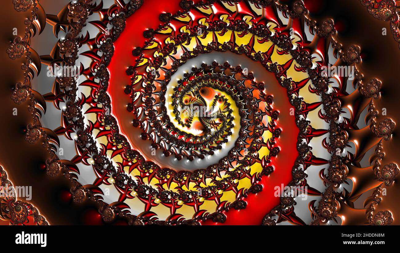 A red abstract fractal design with triangle patterns moving to the ...