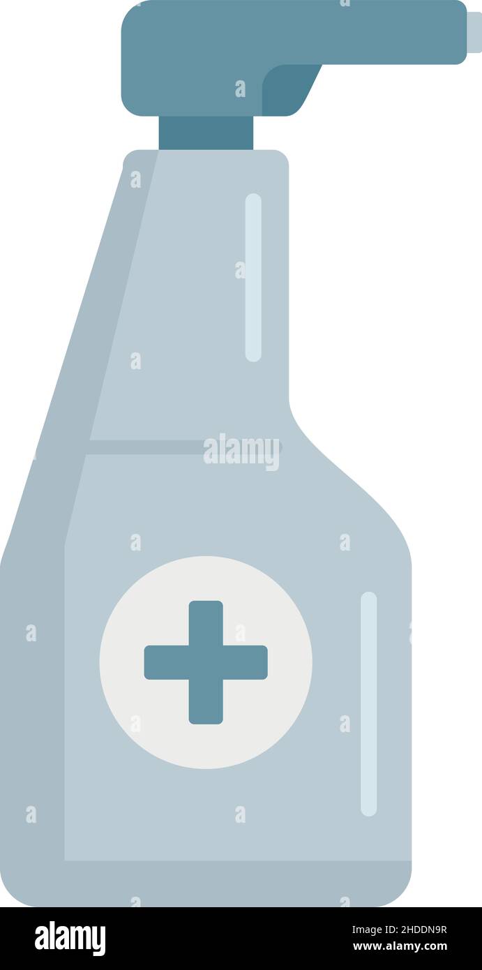 Antiseptic spray bottle icon. Flat illustration of Antiseptic spray ...