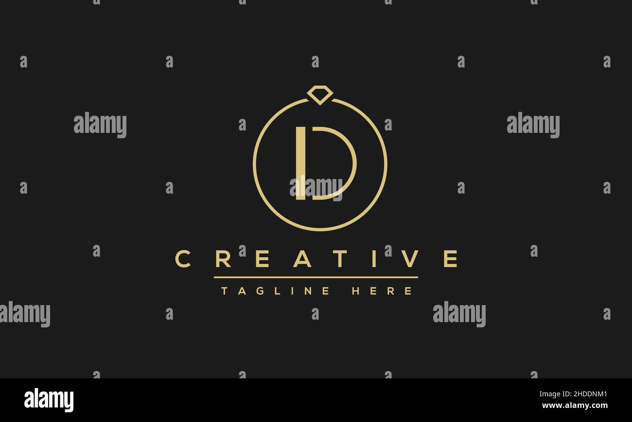 Creative modern letter D logo design, Minimalist D DD initial based vector icon Stock Vector