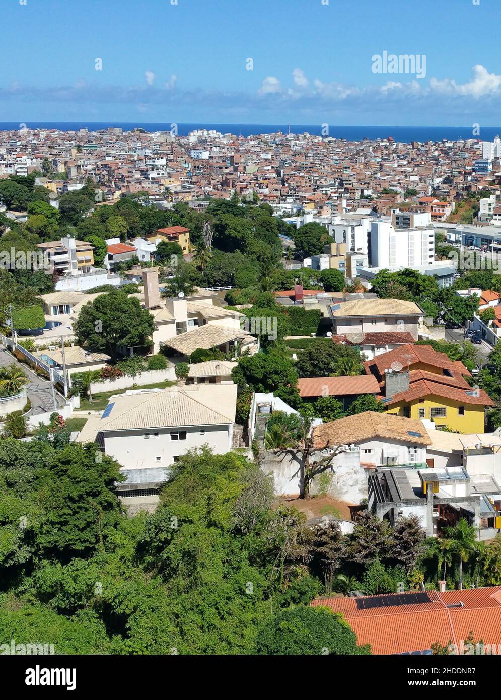 Aerial view of the city of Salvador, Bahia, Brazil. urban social contrast. Stock Photo