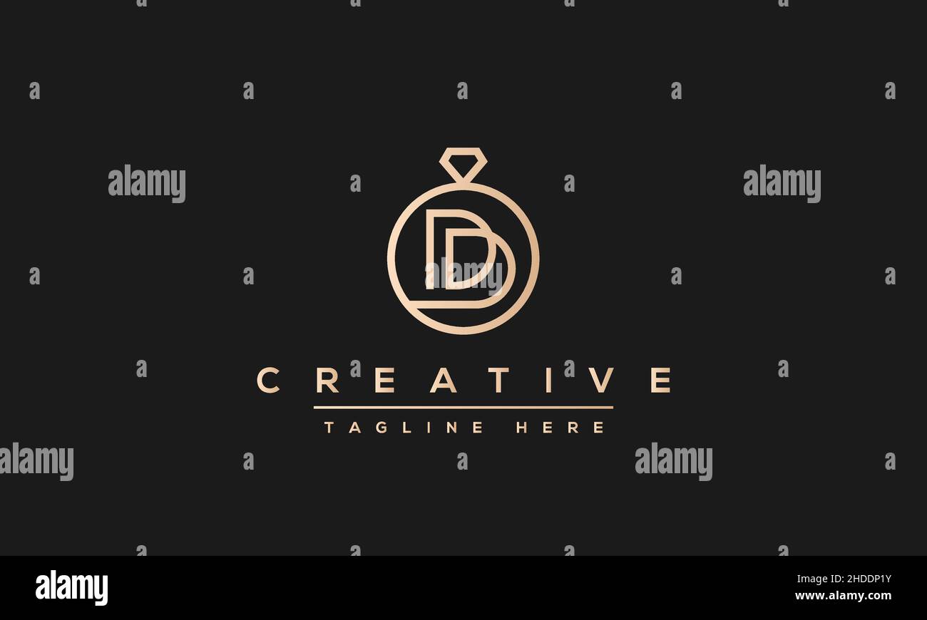 Creative modern letter D logo design, Minimalist D DD initial based vector icon Stock Vector