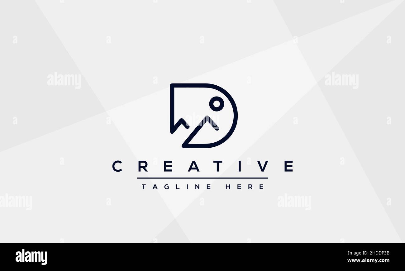 Creative modern letter D logo design, Minimalist D DD initial based vector icon Stock Vector