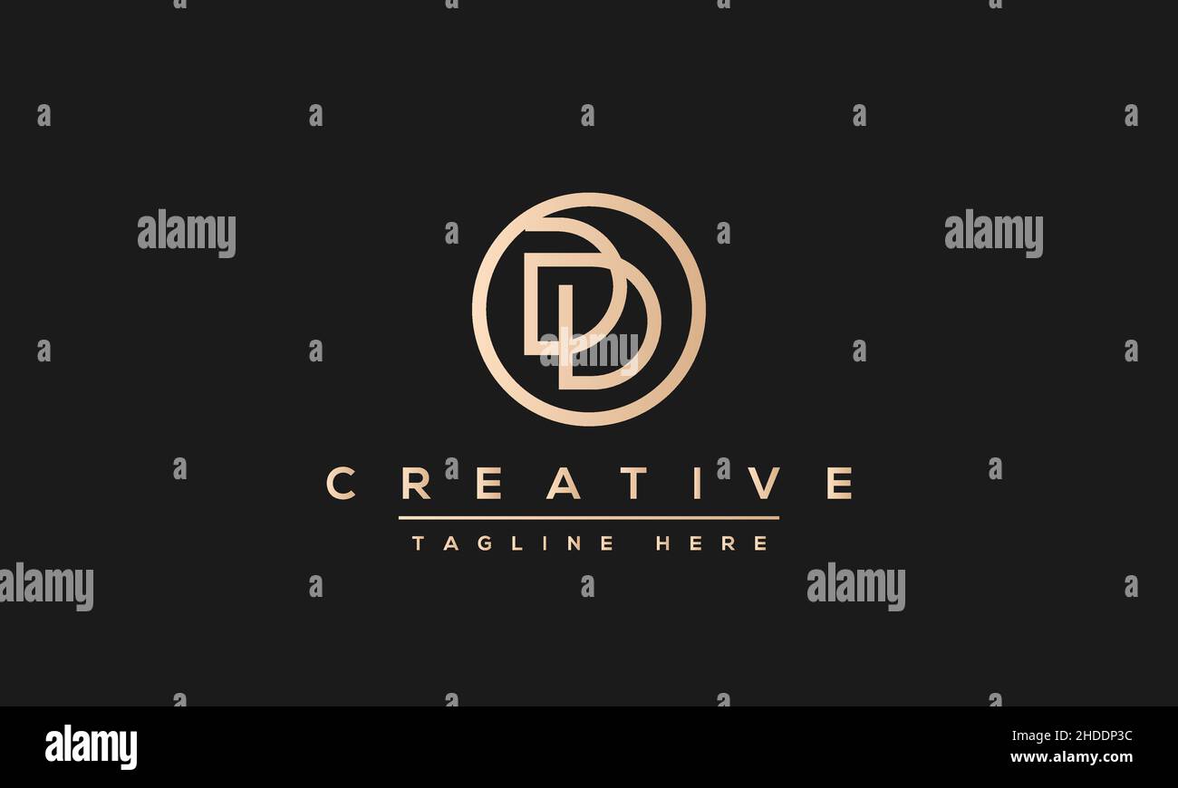 Creative modern letter D logo design, Minimalist D DD initial based vector icon Stock Vector