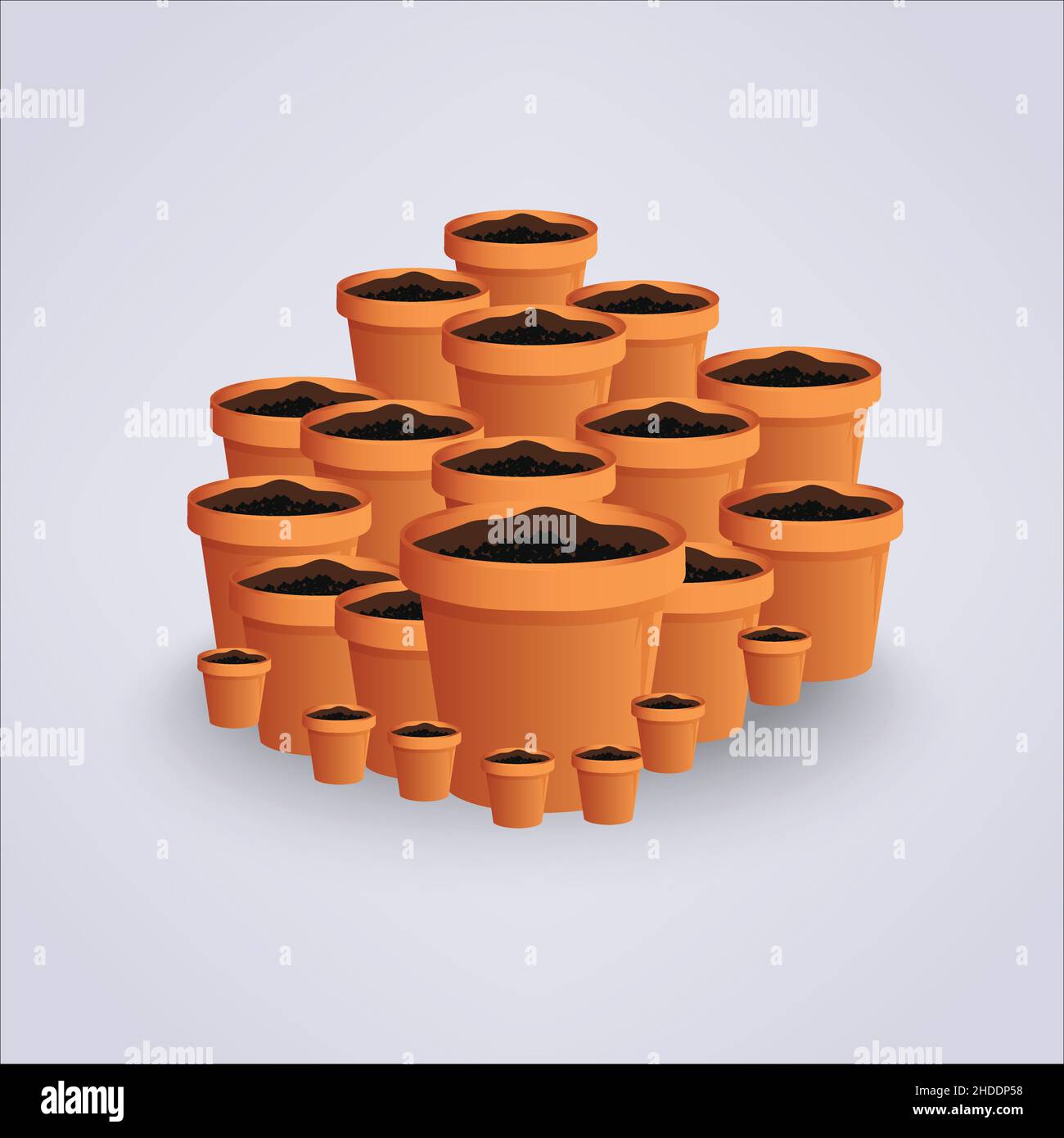 Isolated white background flowerpot. Vector illustration Stock Vector