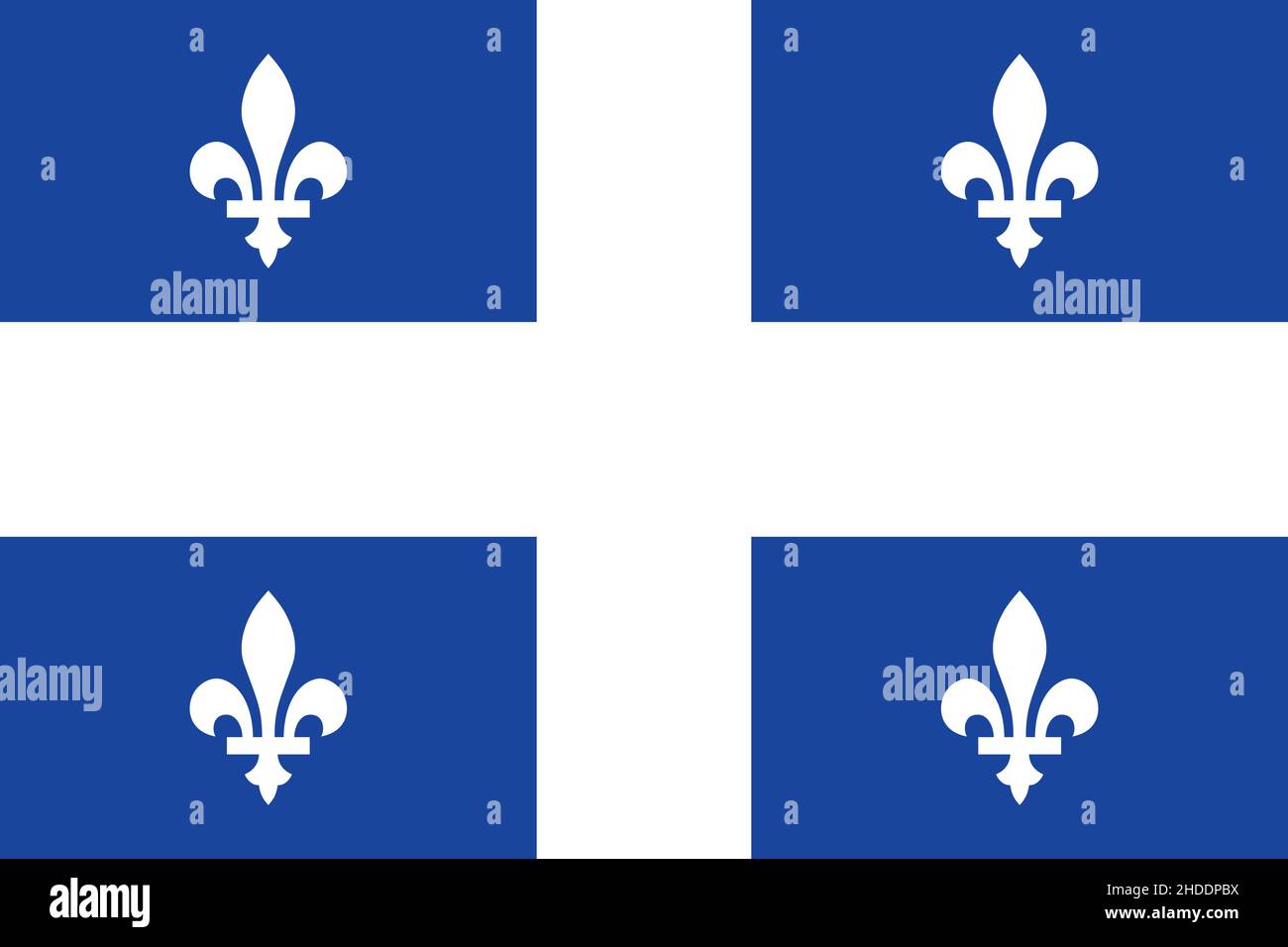 Official current vector flag of the Canadian province of QUEBEC, CANADA Stock Vector