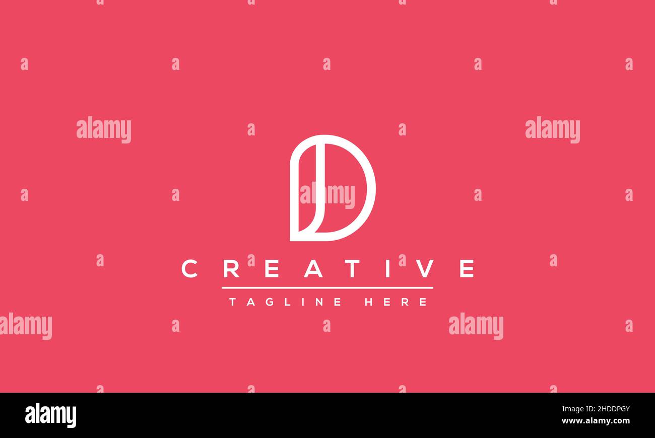 Creative modern letter D logo design, Minimalist D DD initial based vector icon Stock Vector