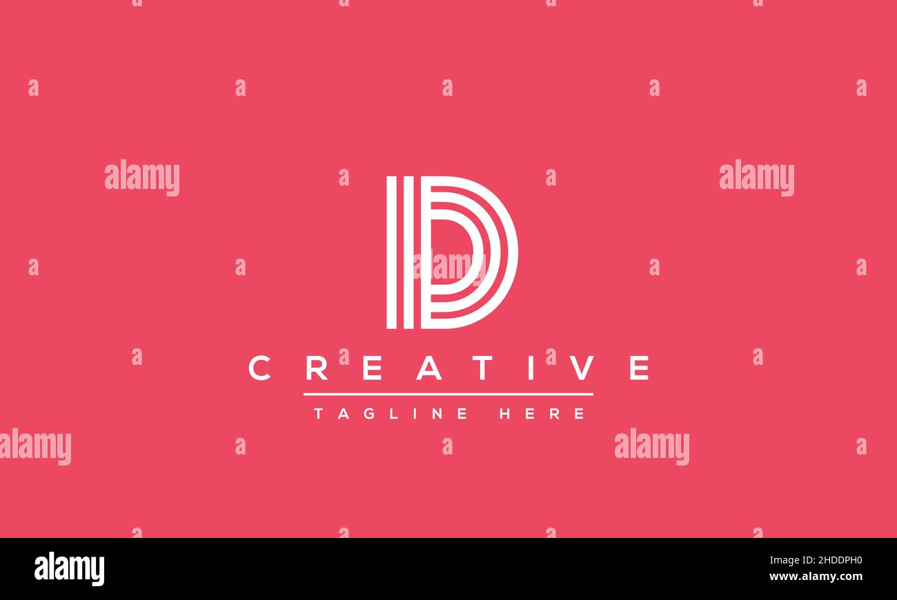 Creative modern letter D logo design, Minimalist D DD initial based vector icon Stock Vector