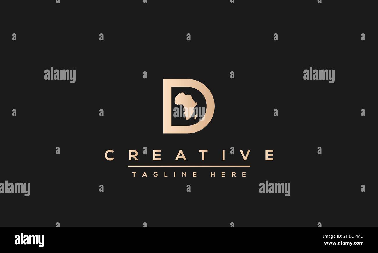 Creative modern letter D logo design, Minimalist D DD initial based vector icon Stock Vector