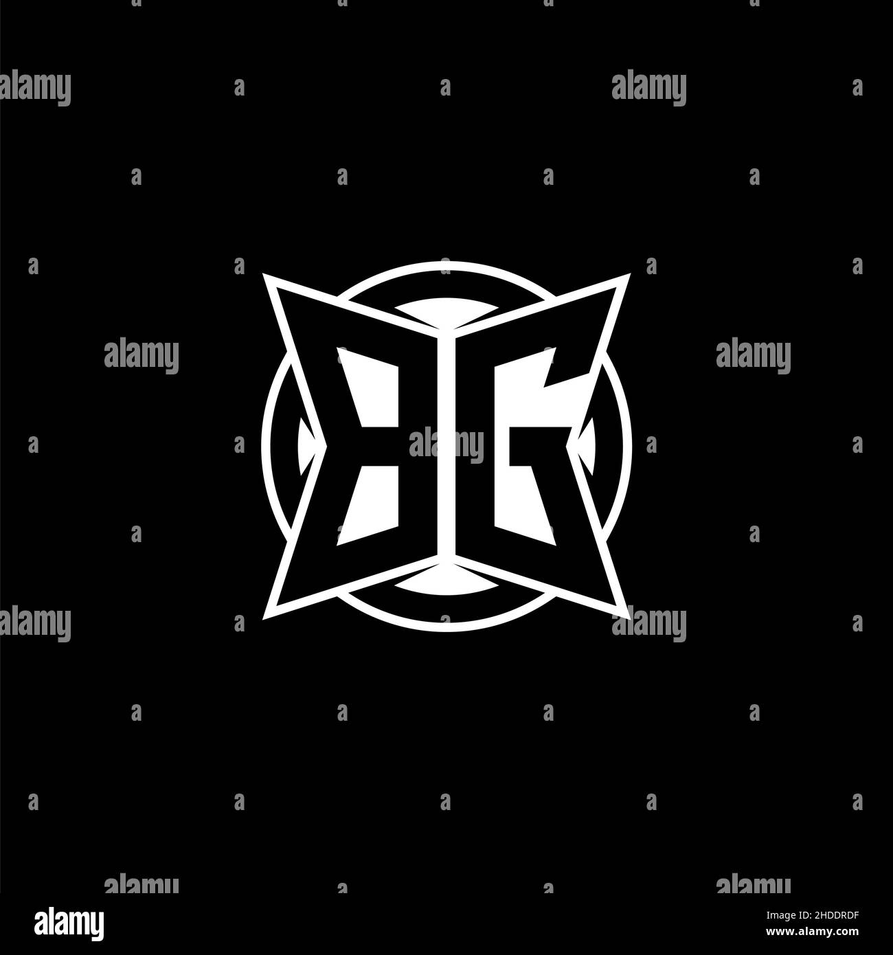 BG Monogram logo letter with simple modern shape style design. Circle ...