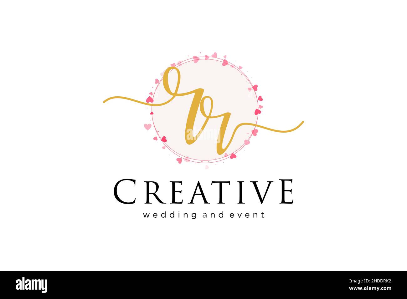 RR feminine logo. Usable for Logo for fashion,photography, wedding, beauty, business. Flat Vector Logo Design Template Element. Stock Vector