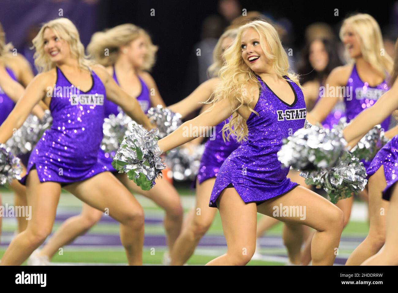 The Kansas State Classy Cats perform during the TaxAct Texas Bowl, Tuesday, Jan. 4, 2022, in Houston, Texas. Kansas State Wildcats defeated LSU Tigers Stock Photo