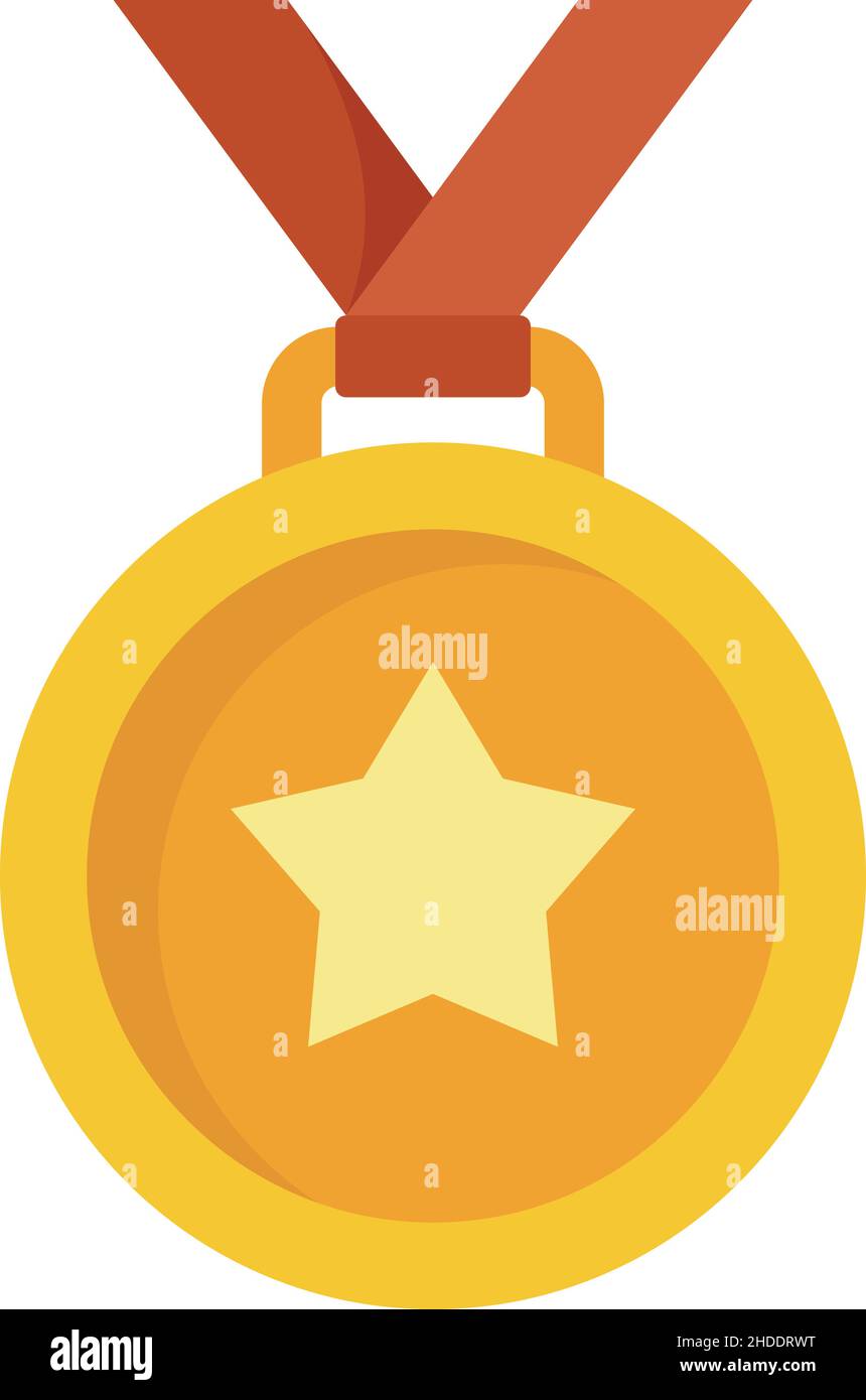 Gold medal icon. Flat illustration of Gold medal vector icon isolated ...
