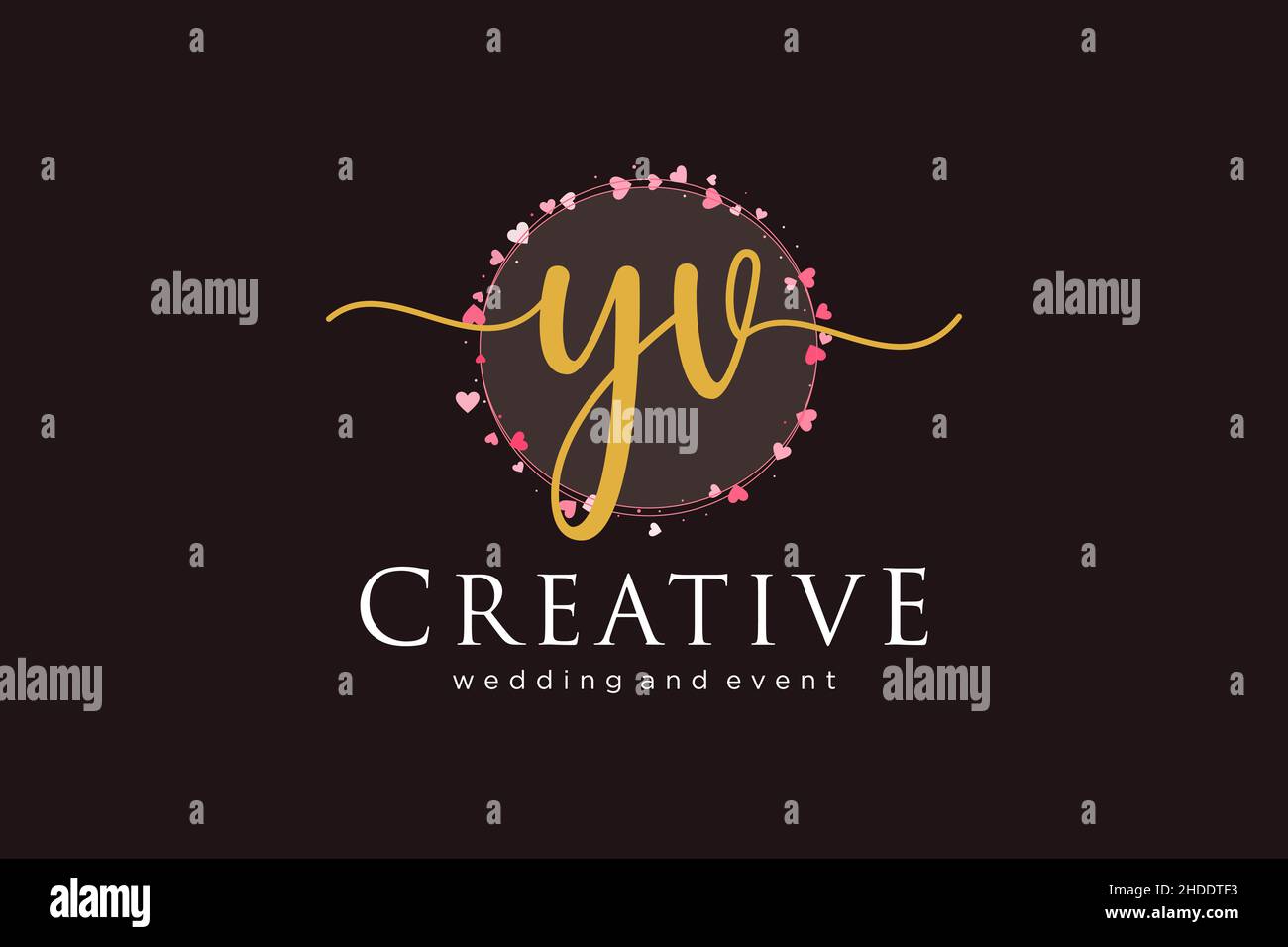 YV feminine logo. Usable for Logo for fashion,photography, wedding, beauty, business. Flat Vector Logo Design Template Element. Stock Vector