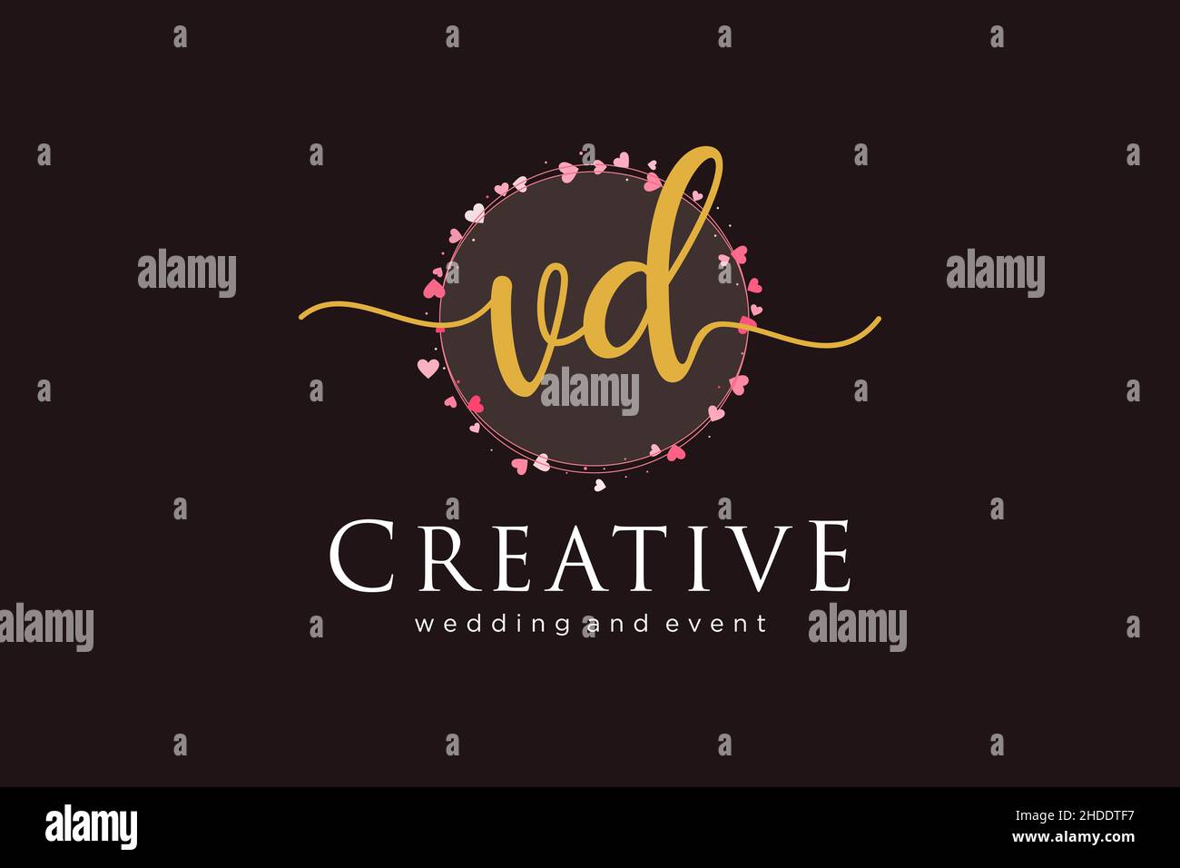 VD feminine logo. Usable for Logo for fashion,photography, wedding, beauty, business. Flat Vector Logo Design Template Element. Stock Vector