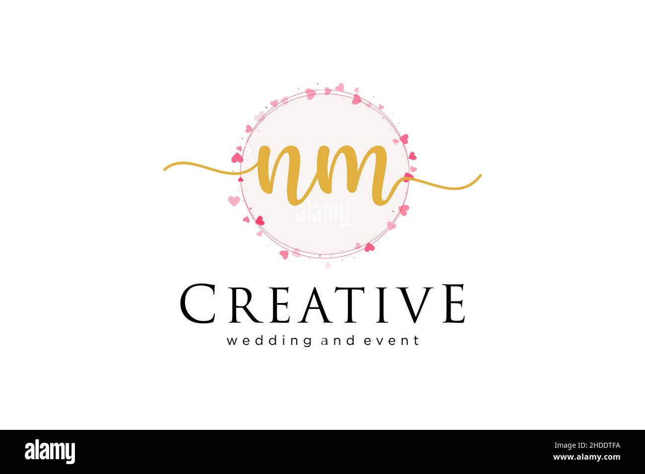 NM feminine logo. Usable for Logo for fashion,photography, wedding, beauty, business. Flat Vector Logo Design Template Element. Stock Vector