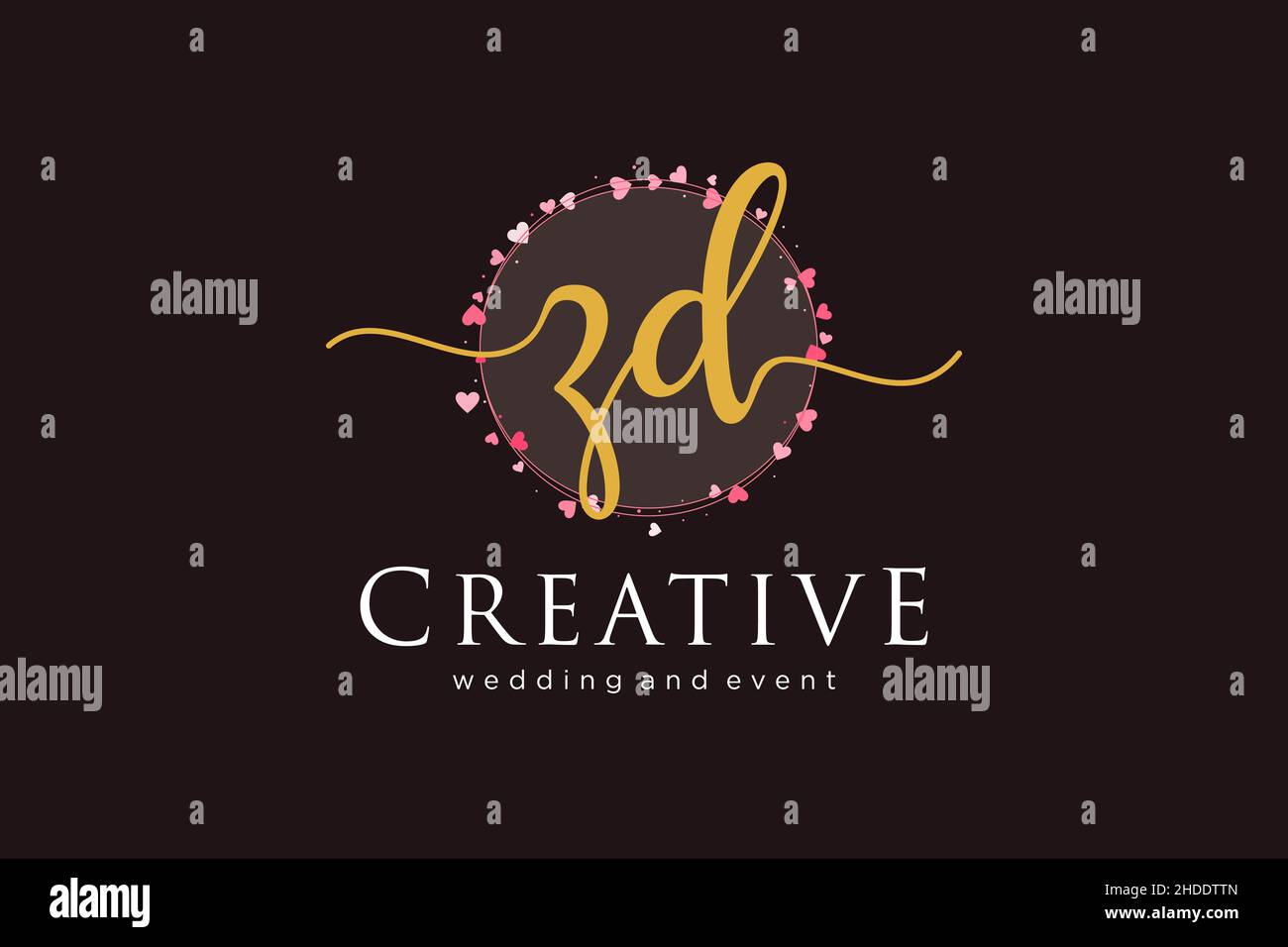 ZD feminine logo. Usable for Logo for fashion,photography, wedding, beauty, business. Flat Vector Logo Design Template Element. Stock Vector
