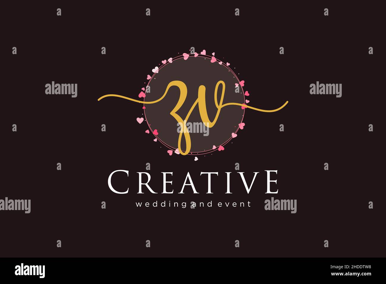 ZV feminine logo. Usable for Logo for fashion,photography, wedding ...