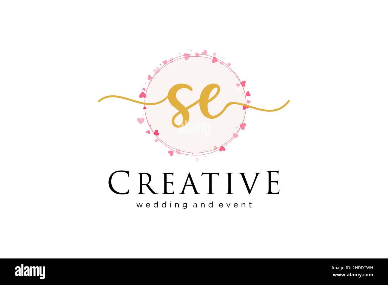 SE feminine logo. Usable for Logo for fashion,photography, wedding, beauty, business. Flat Vector Logo Design Template Element. Stock Vector