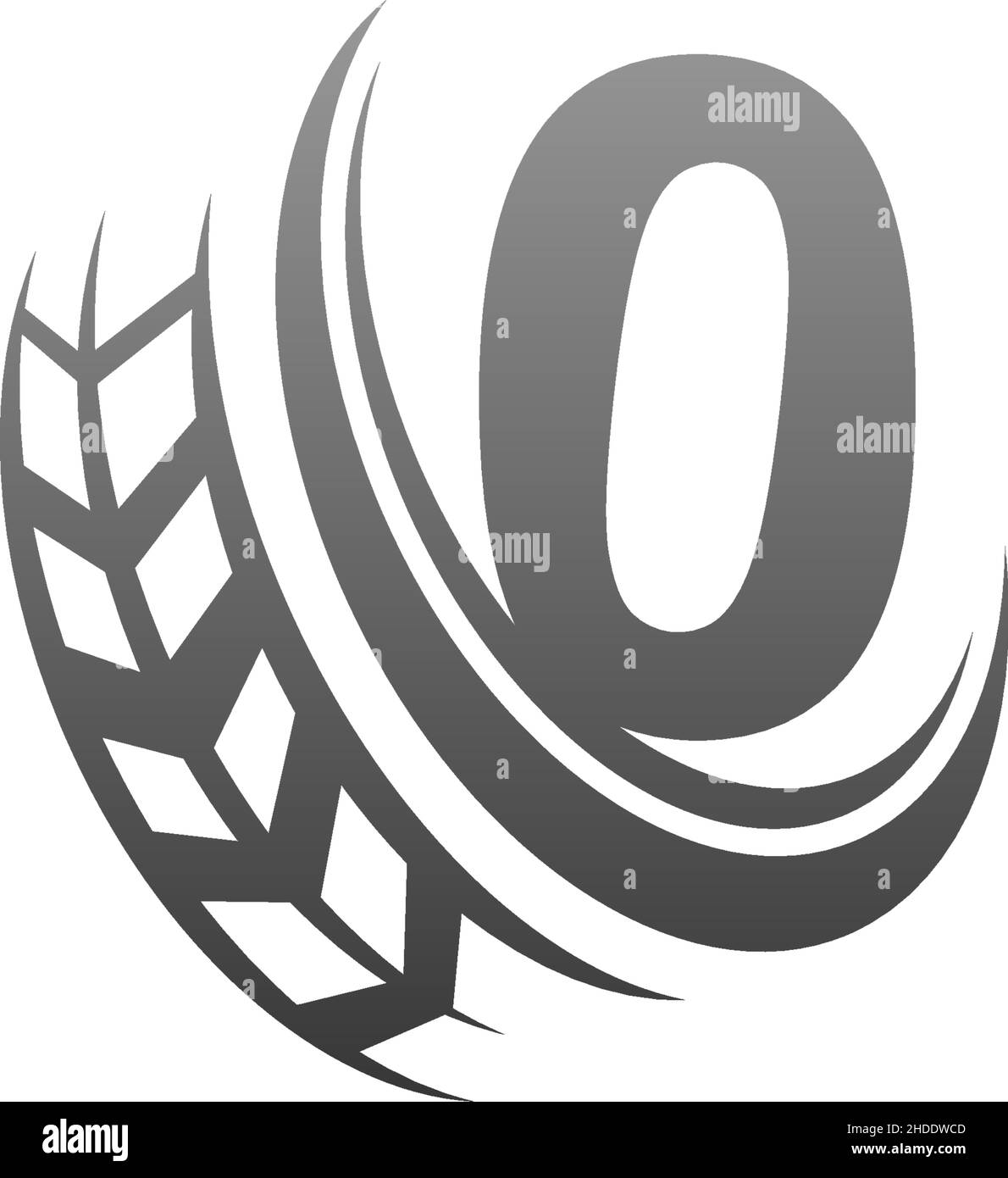 Number zero with trailing wheel icon design template illustration vector Stock Vector