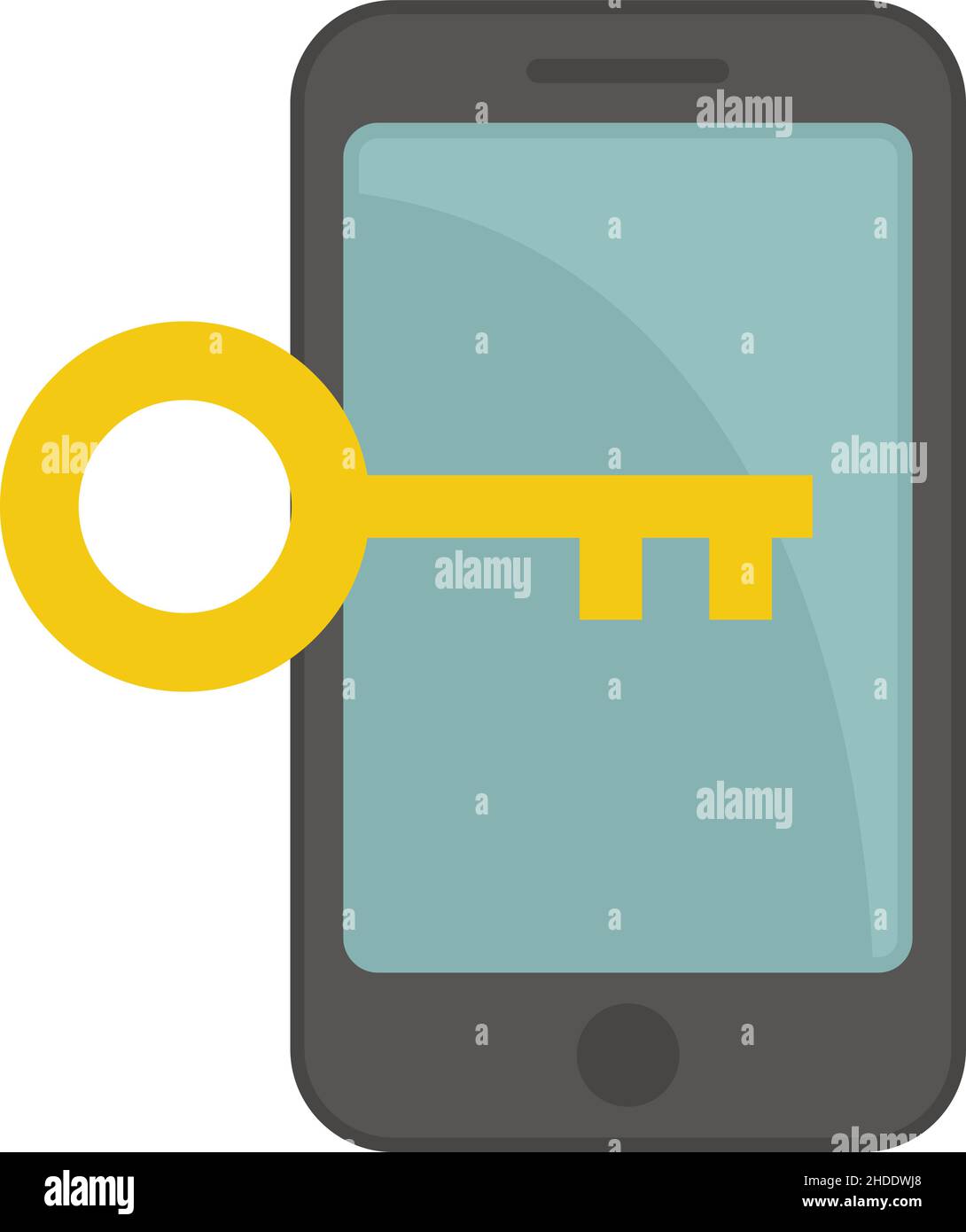 Phone key authentication icon. Flat illustration of Phone key ...
