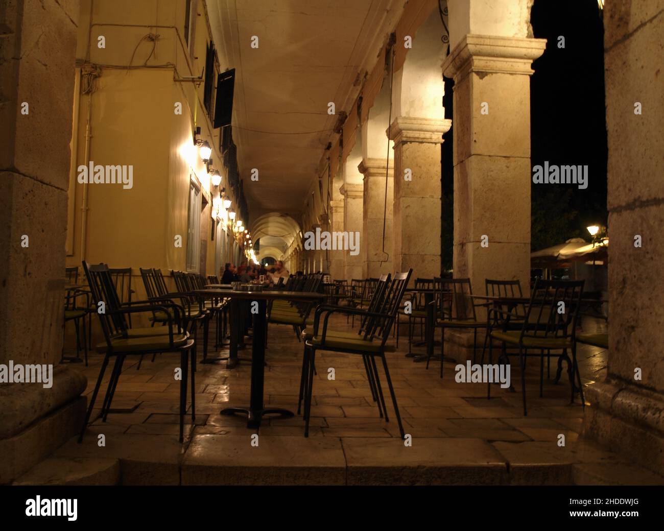 Evening dining at The Liston; Corfu Town, Greece Stock Photo