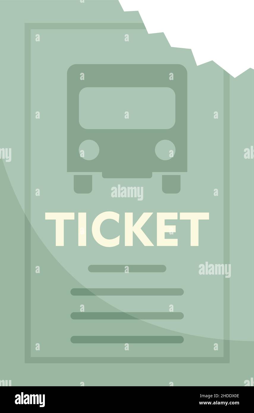 Public bus ticket icon. Flat illustration of Public bus ticket vector icon isolated on white background Stock Vector