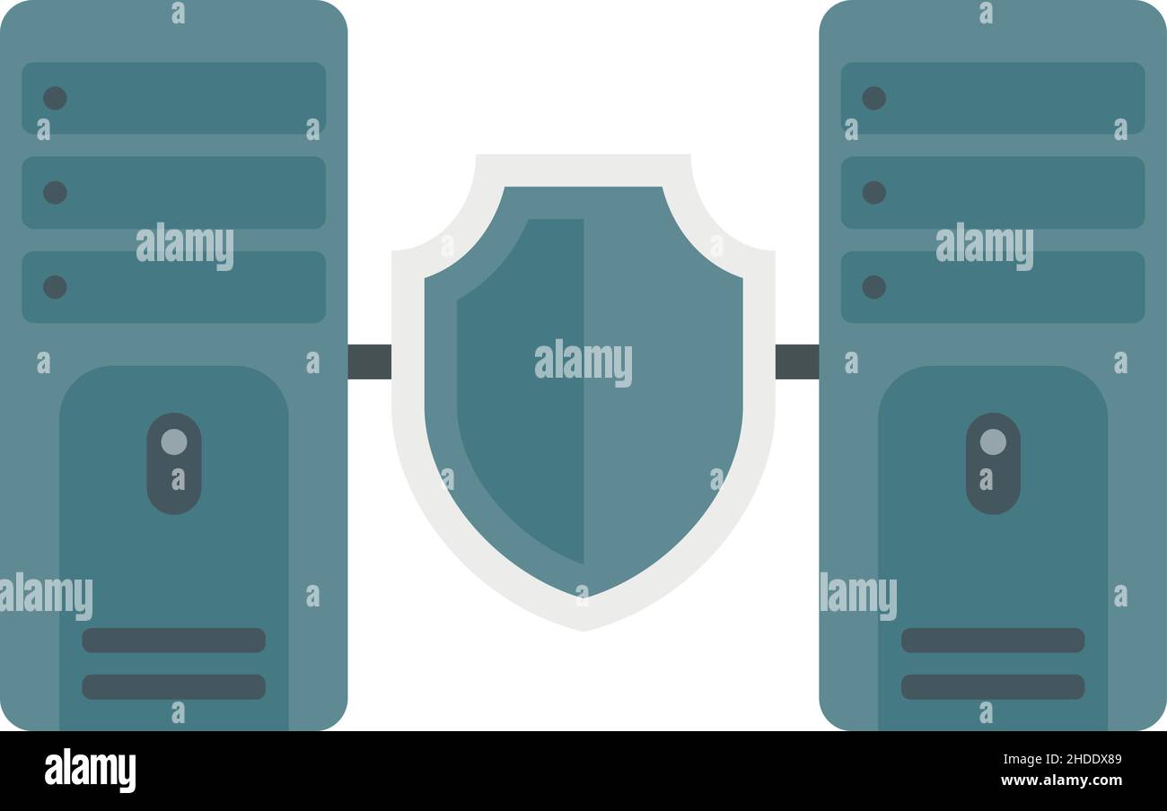 Server authentication icon. Flat illustration of Server authentication ...