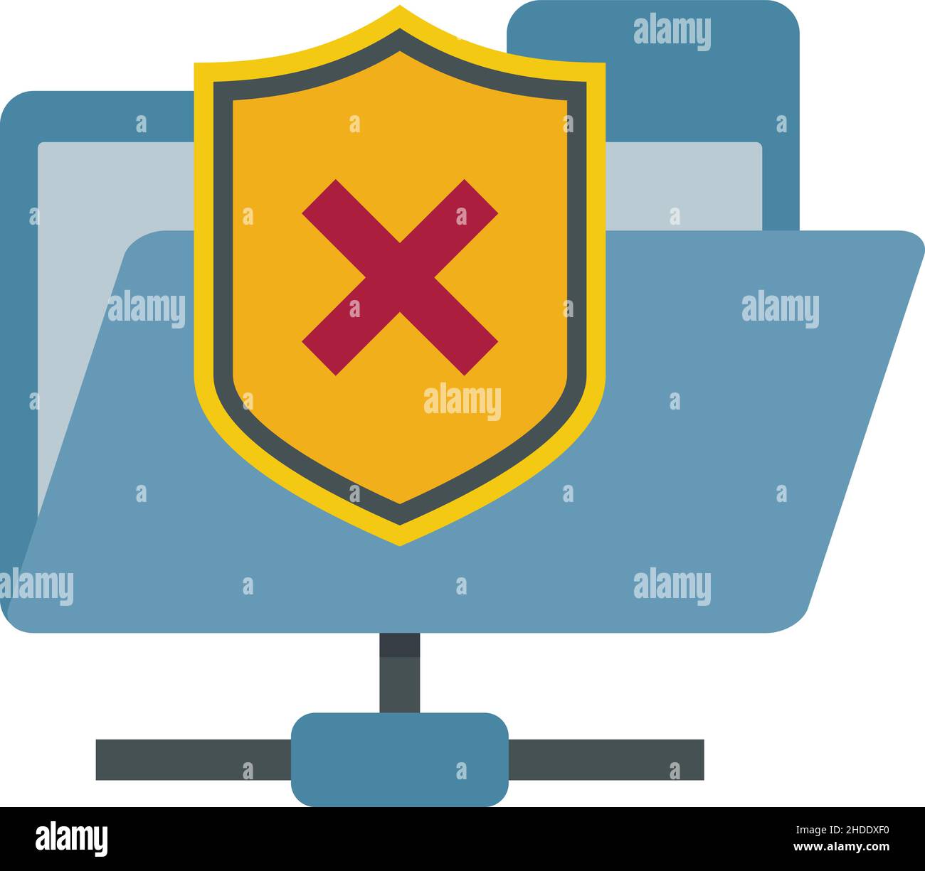 Folder access authentication icon. Flat illustration of Folder access ...