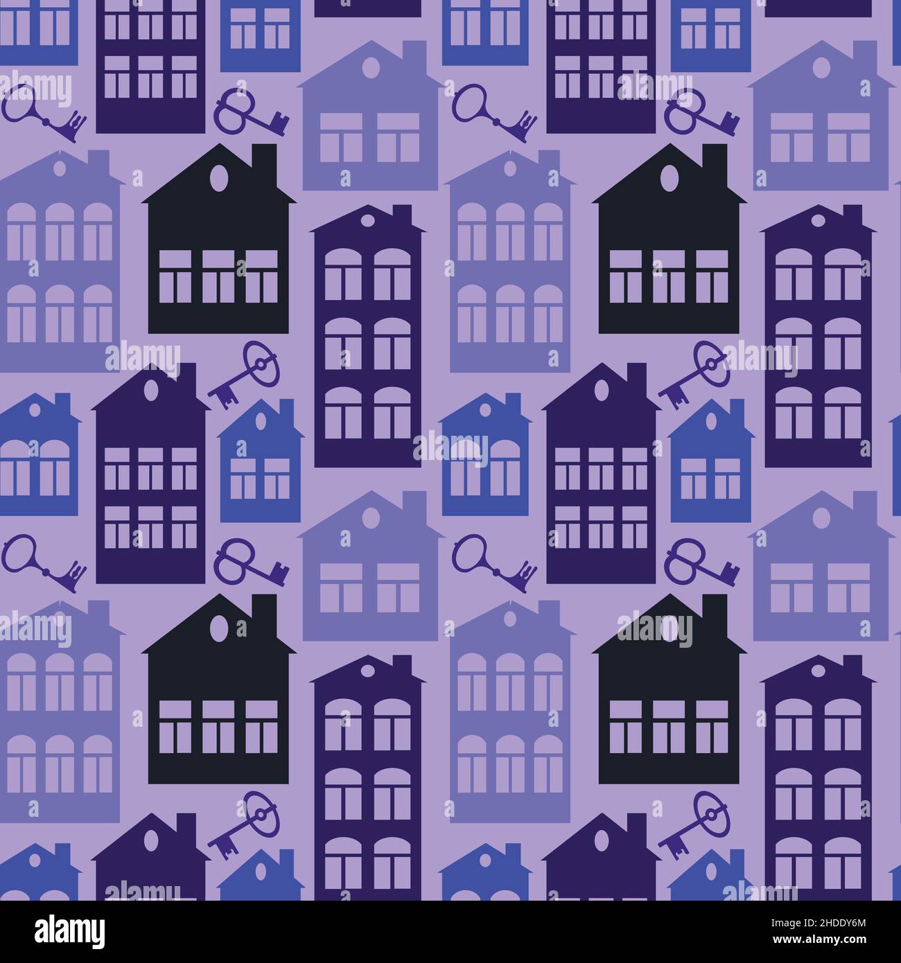 Seamless pattern on a square background on the theme of real estate ...