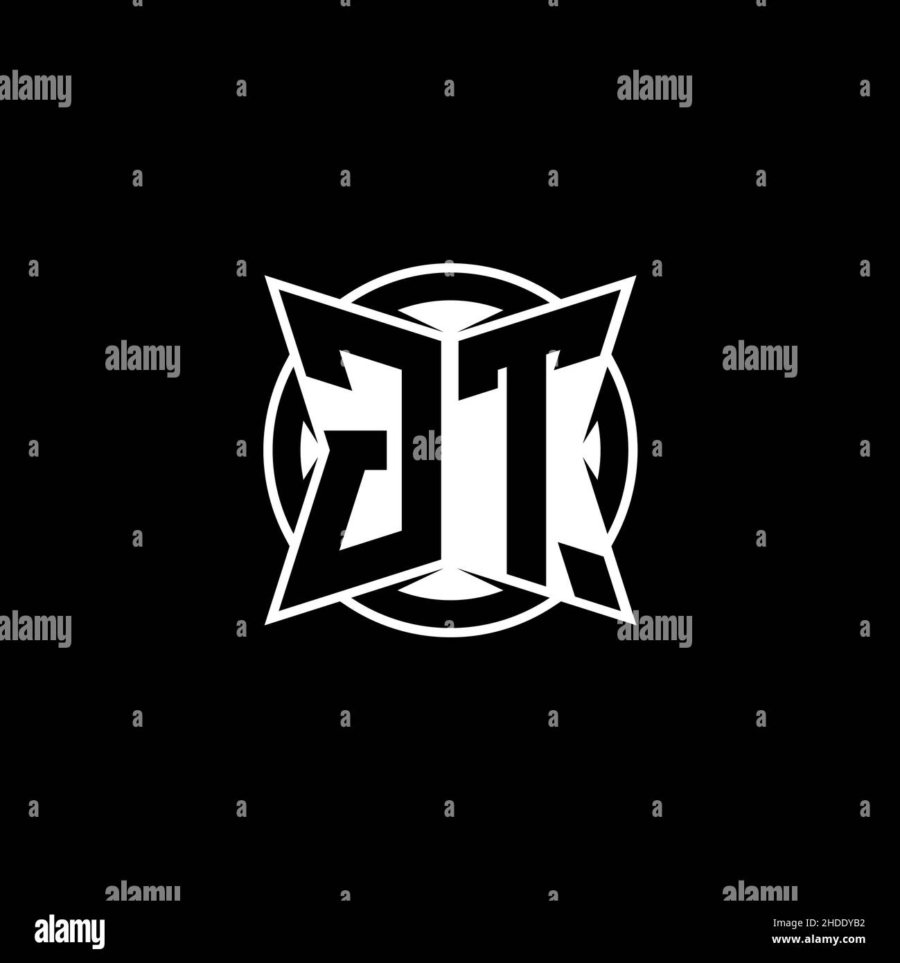 GT Monogram logo letter with simple modern shape style design. Circle ...