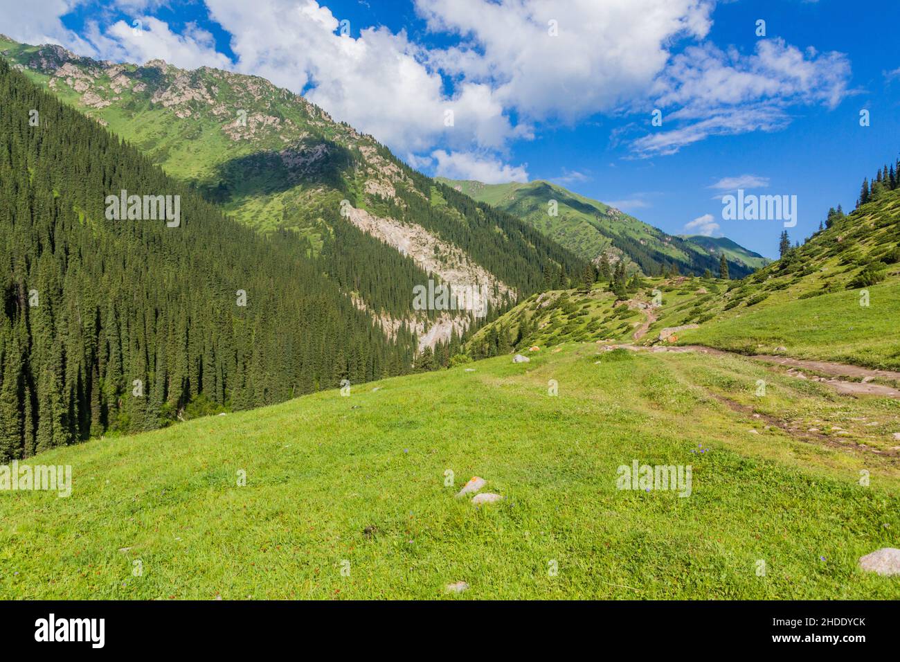 Arashan valley in the Terskey Alatau mountain range, Kyrgyzstan Stock Photo