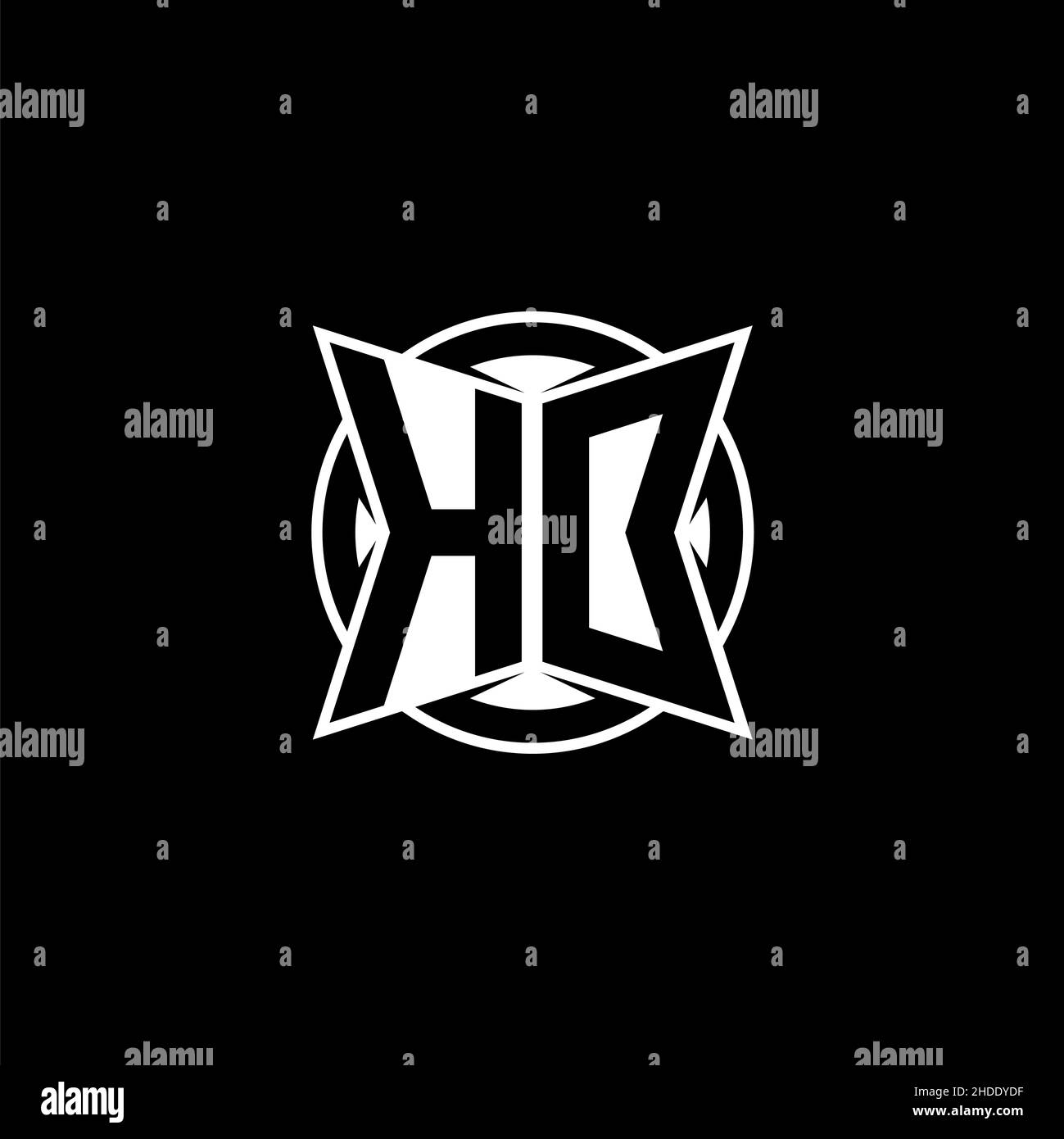 HO Monogram logo letter with simple modern shape style design. Circle ...