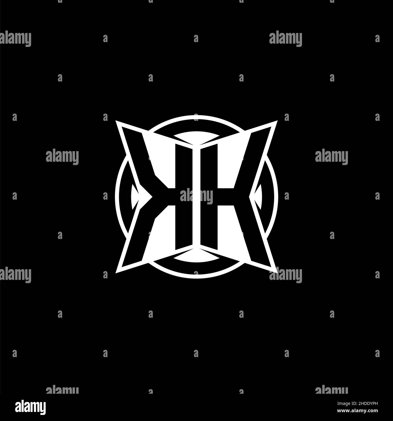 KH Monogram logo letter with simple modern shape style design. Circle ...