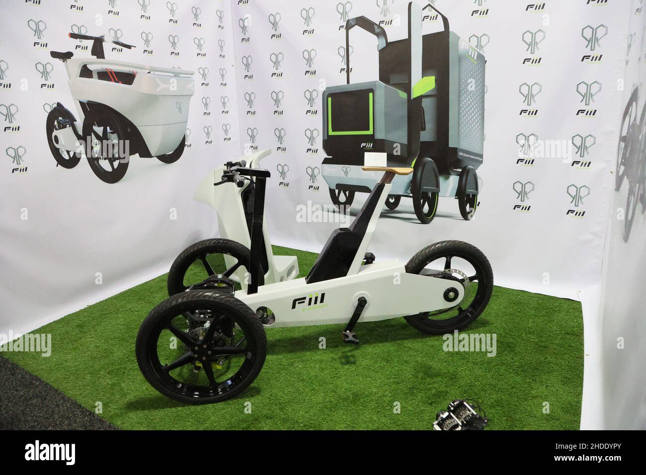 Las Vegas, United States. 05th Jan, 2022. A view of a Fiil e-motion bike on display during the 2022 International CES, at the Sands Convention Center in Las Vegas, Nevada on Wednesday, January 5, 2022. Designed to upset the traditional last mile industry by transforming the cargo bike into a highly next generation of last mile delivery. Photo by James Atoa/UPI Credit: UPI/Alamy Live News Stock Photo
