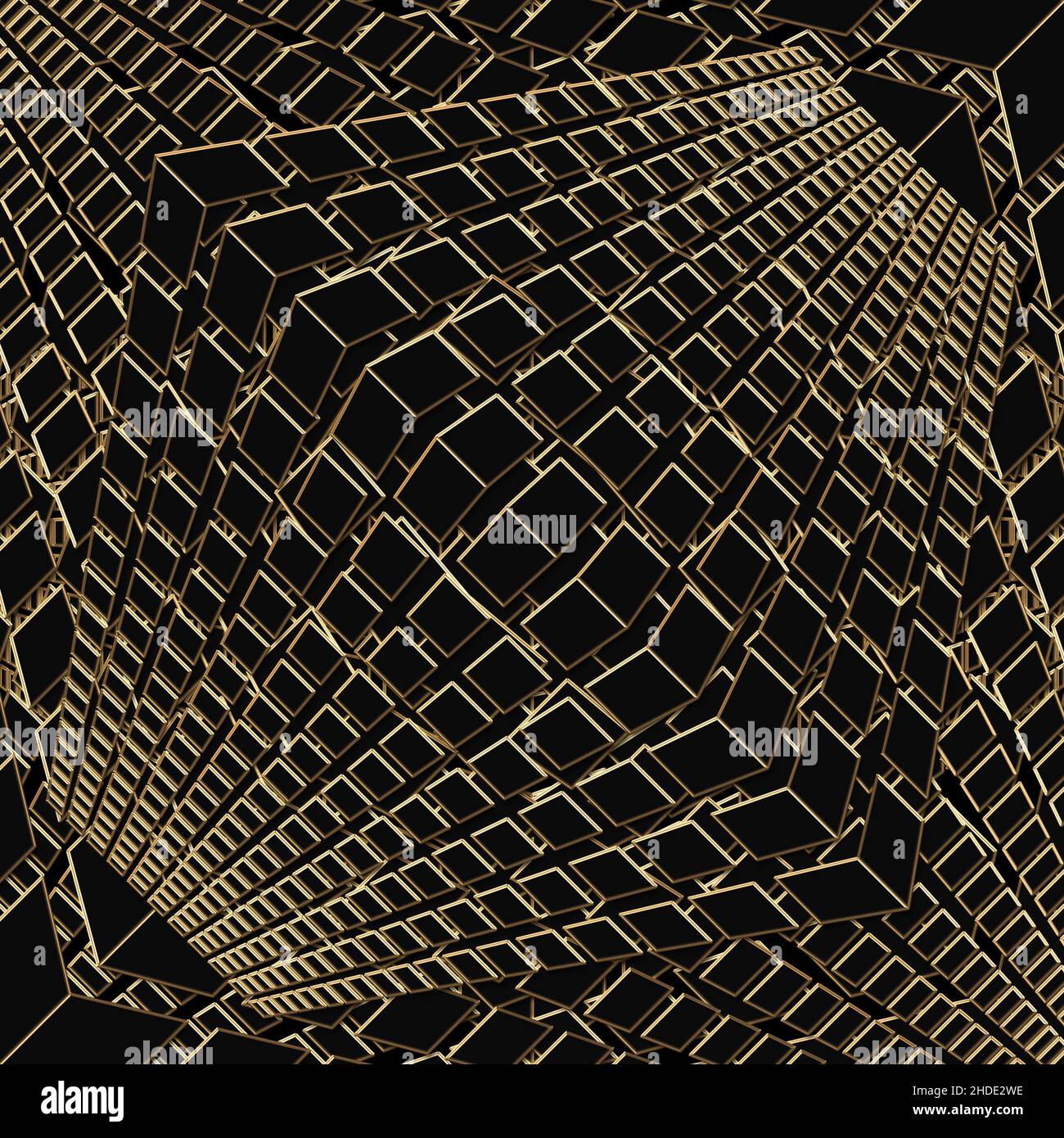 Black and gold geometric architecture
