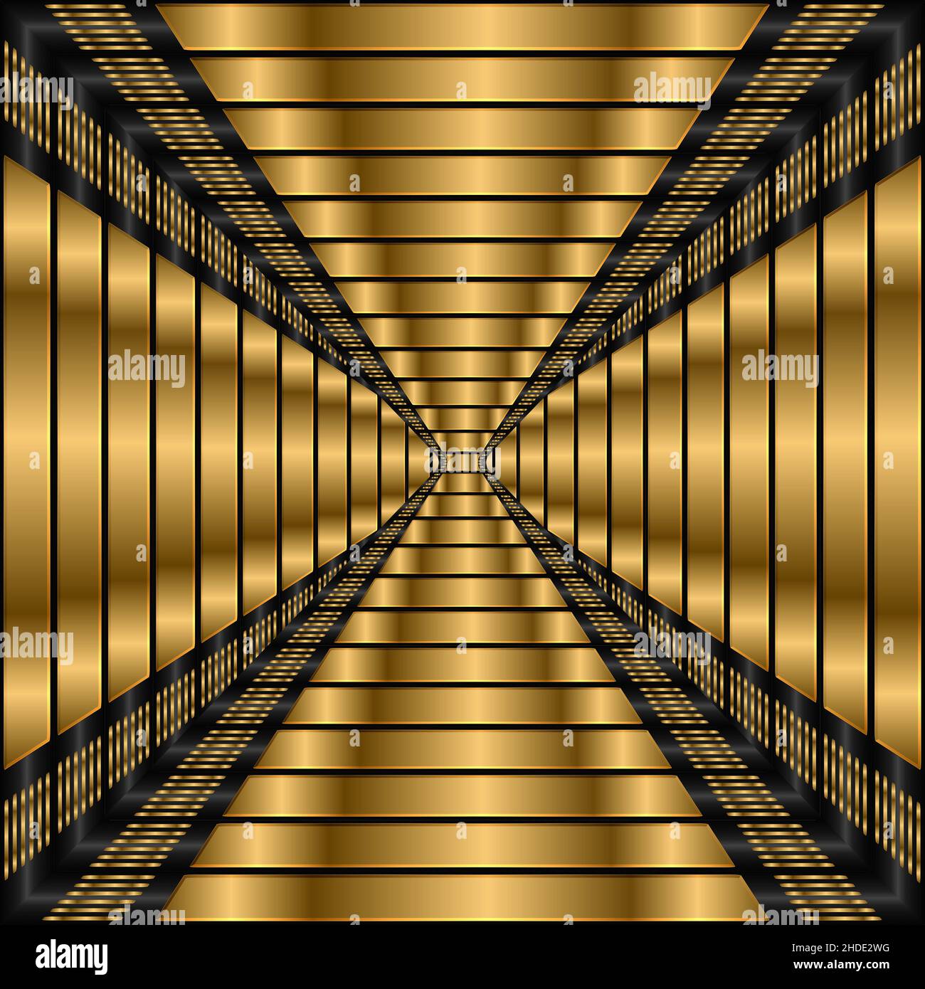 Black and gold, geometric architecture Stock Photo - Alamy