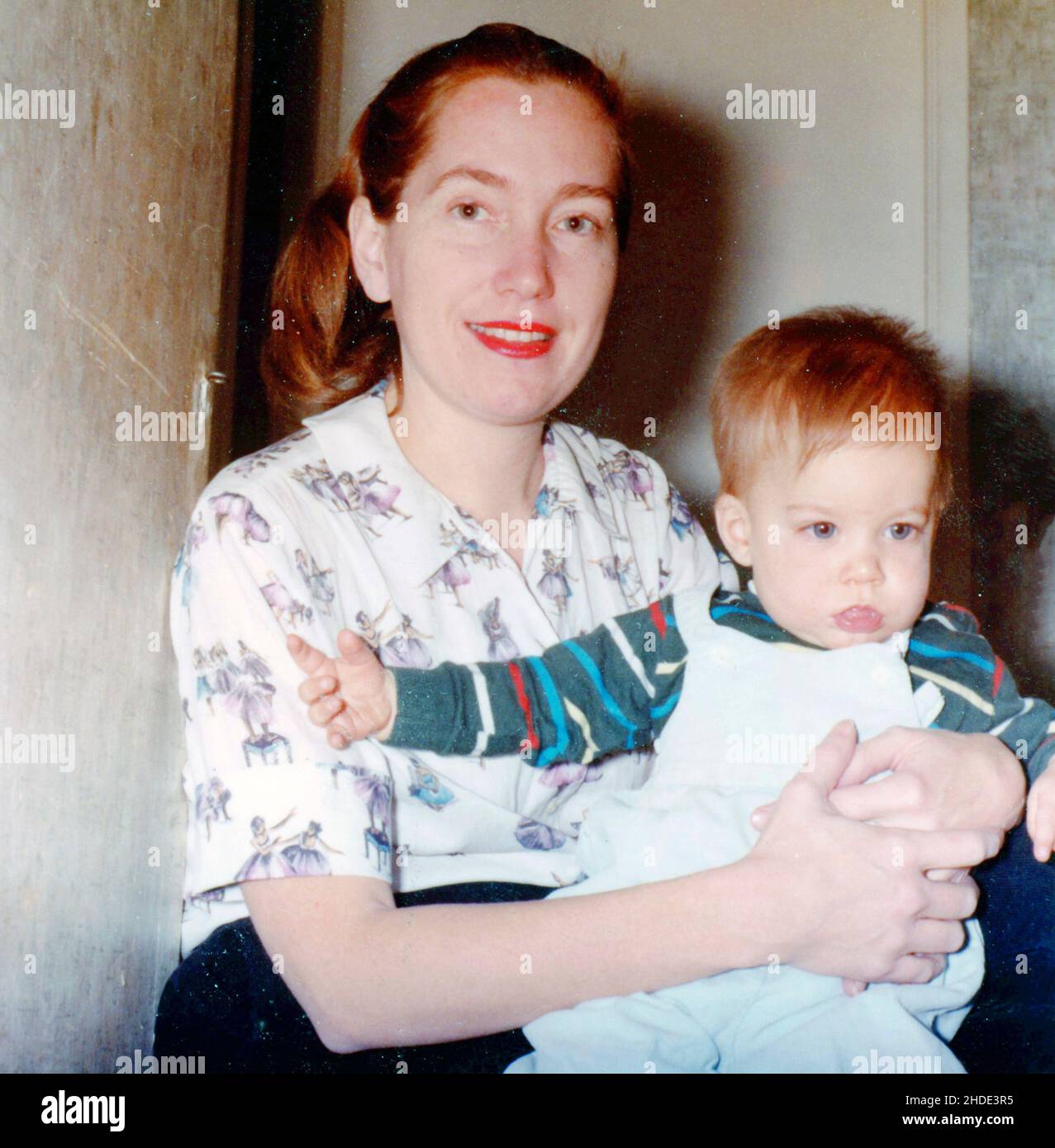 An American mom with her son, circa 1965 Stock Photo