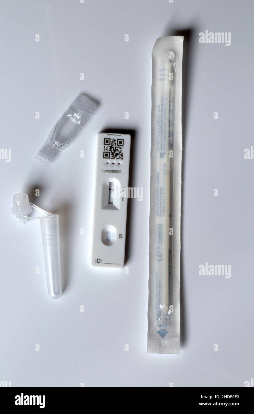 Covid-19 Lateral Flow Antigen Test Kit Negative Stock Photo