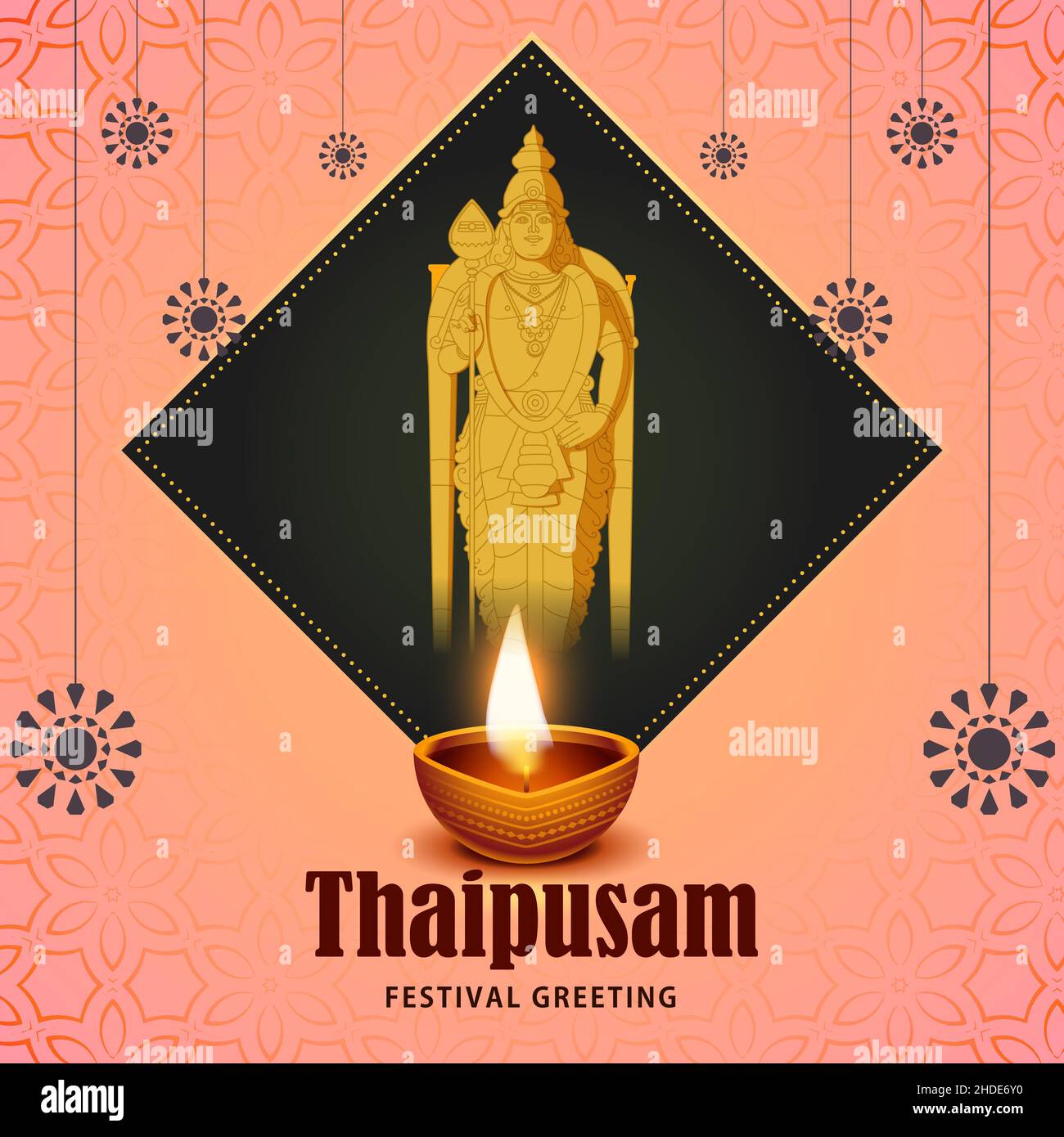 Happy Thaipusam card New Design 2022 Stock Photo