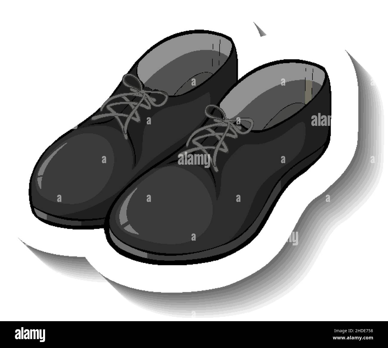 Leather black shoes for men illustration Stock Vector Image & Art - Alamy