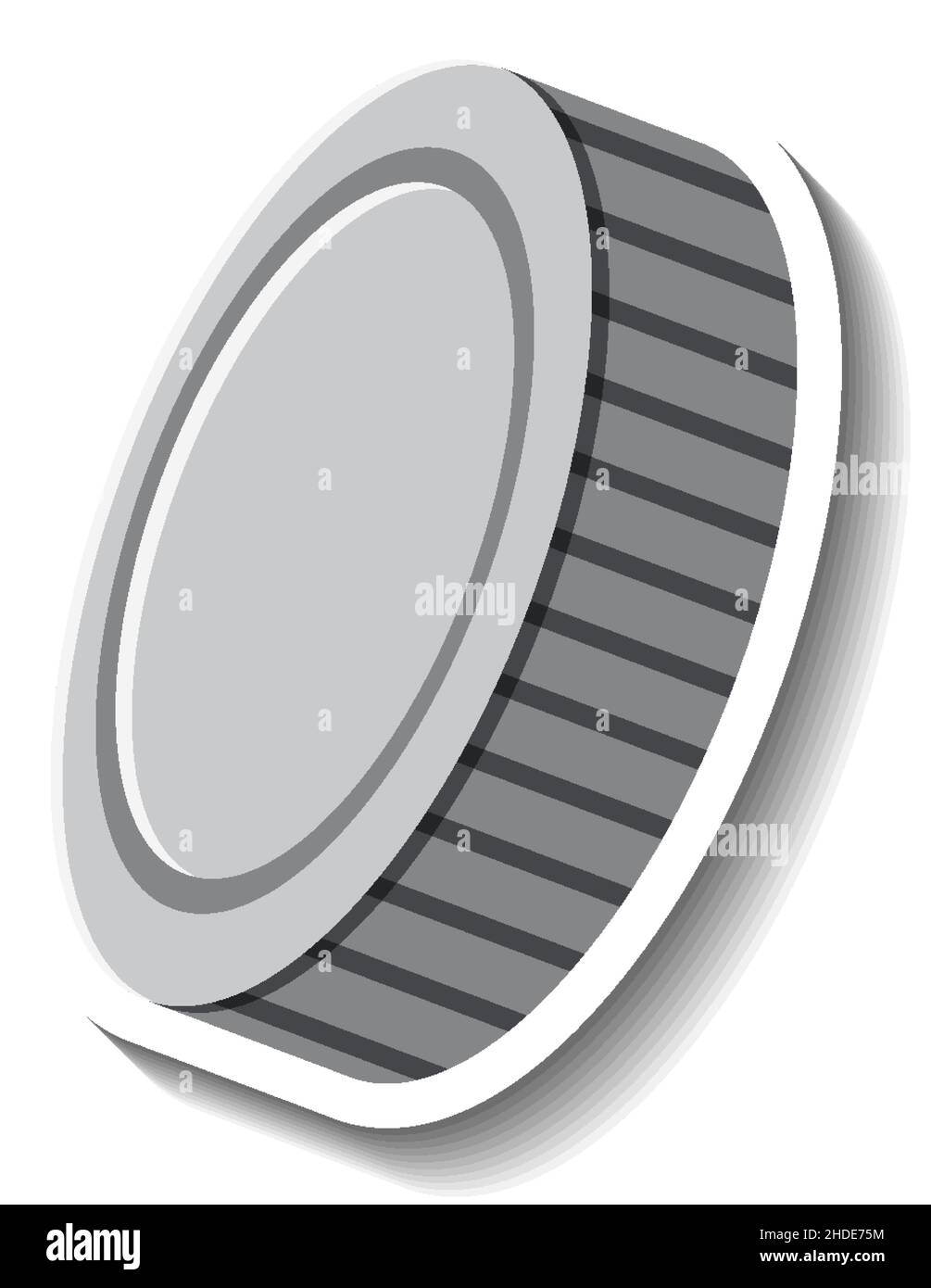 Isolated silver coin in cartoon style illustration Stock Vector Image ...