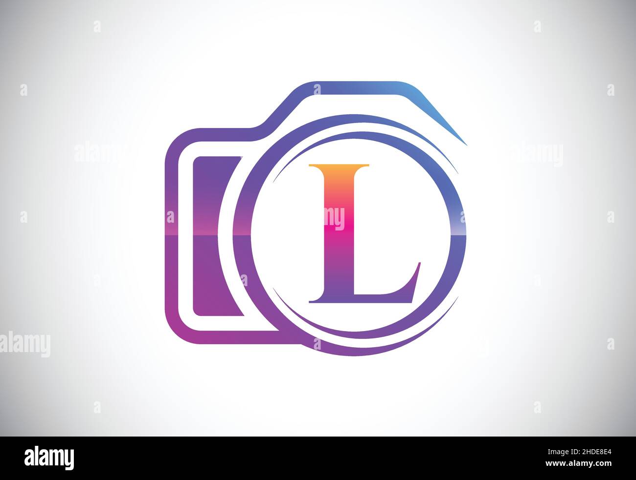 Initial monogram letter with a camera icon. Logo for photography ...