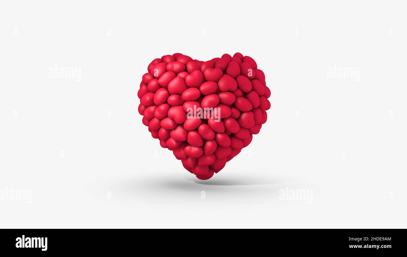 3d render of a postcard with a red heart Stock Photo - Alamy