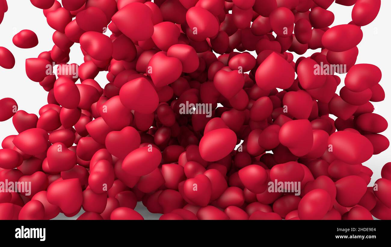 3D rendering of a postcard with a red heart Stock Photo - Alamy