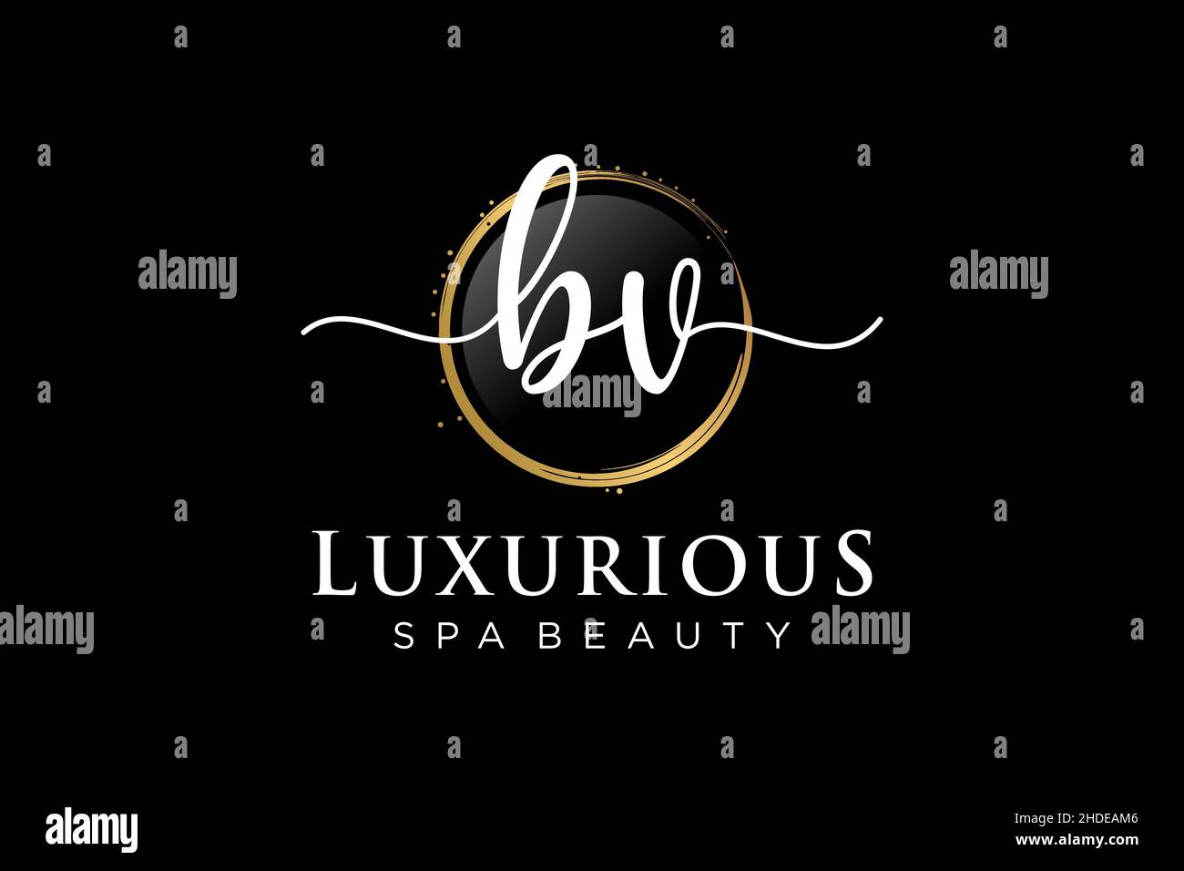 Initial BV feminine logo. Usable for Logo for fashion,photography, wedding, beauty, business. Flat Vector Logo Design Template . Stock Vector