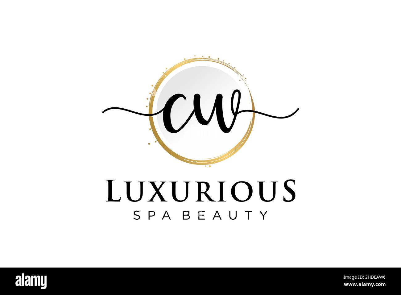 Initial CW feminine logo. Usable for Logo for fashion,photography, wedding, beauty, business. Flat Vector Logo Design Template . Stock Vector