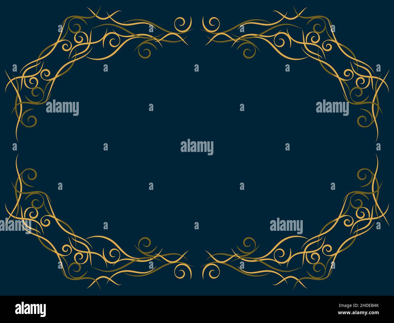 Art Nouveau frame. Vintage linear border with curlicues. Design a template for invitations, leaflets and greeting cards. The style of the 1920s - 1930 Stock Vector