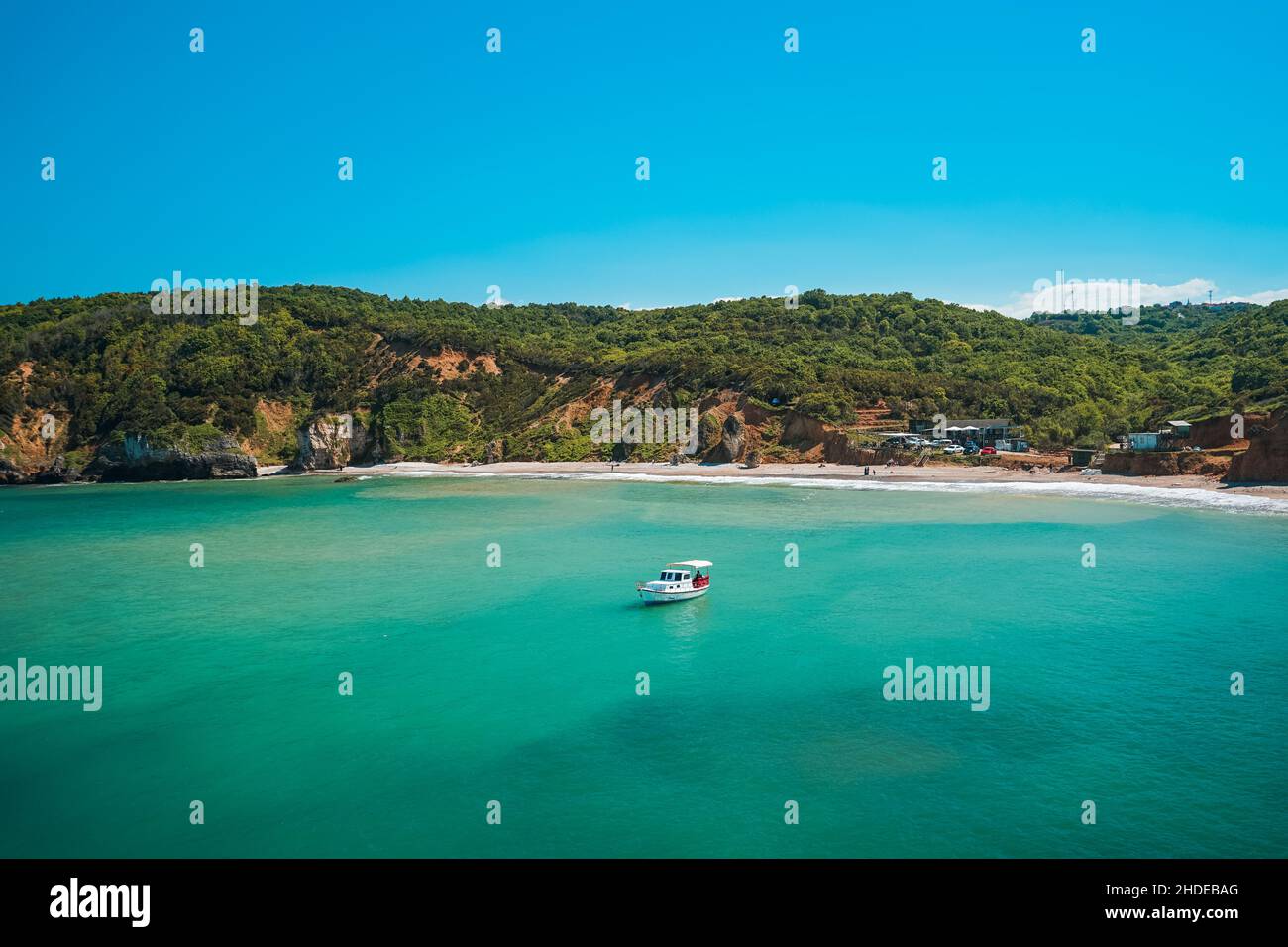 View of Kilimli Beach in Agva. Agva is a populated place and resort destination in the Sile district of Istanbul Province, Turkey. Stock Photo