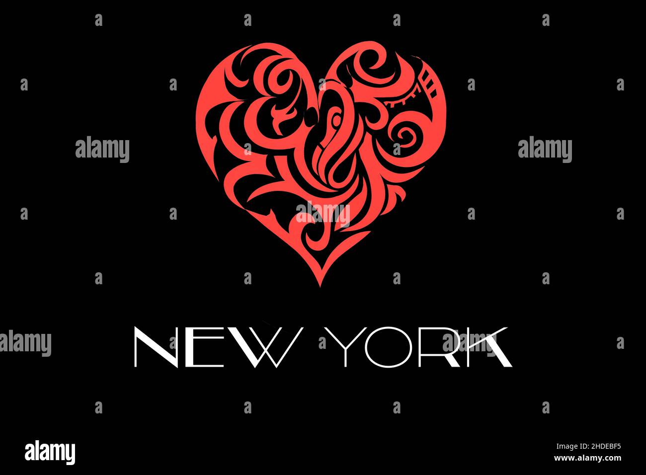 New York Heart - I Love New York - The Big Apple Stock Photo